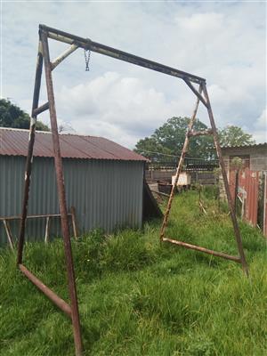 A frame and 3 ton chain block for sale.