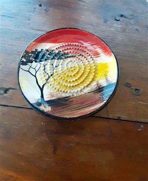 Handmade ceramic grater plate,  "African grater plate," used for grating garlic and ginger.