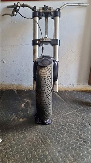 2006 Buell Exp 9 or 12 Complete Buell front end with custom Billet trees YOKES
