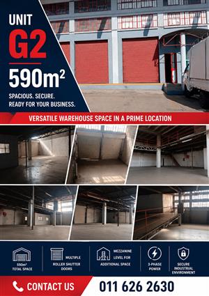 G2 – 590m² Factory, Warehouse, Distribution Space To Let