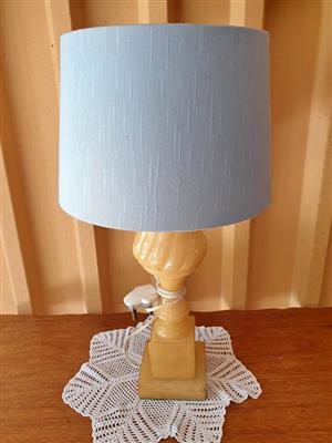Genuine Alabaster  lamp with new shade    55cm tall  BARGAIN