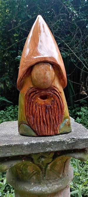 Colourful pine wood gnome