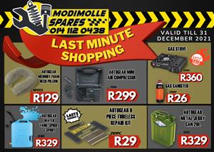Check out these Last Minute Shopping deals at Modimolle Spares!