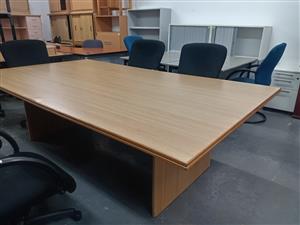 Large oak boardroom table