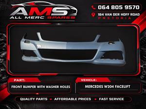 NEW MERCEDES W204 FACELIFT FRONT BUMPER WITH WASHER HOLES