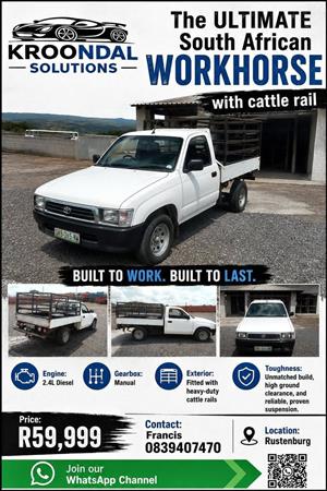 2000 Toyota 2.4 Diesel Workhorse with cattle rail - Ready to work!