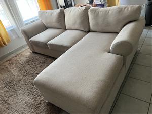 Beige L couch