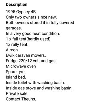 Gypsy 4B caravan