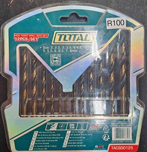 Brand New Total Tools 12 Pc HSS Twist Drill Bits Set