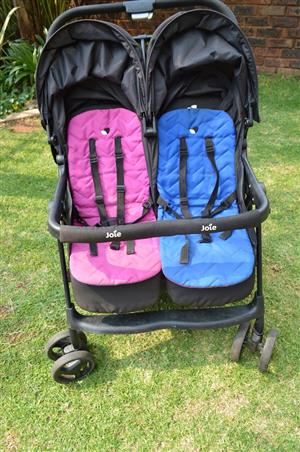 joie aire twin stroller pink & blue colour pink & blue