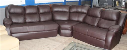 BLACK 3 PIECE LEATHERITE LOUNGE SUITE S065166A