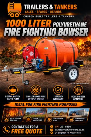 1000 liter fire fighting bowser / trailer