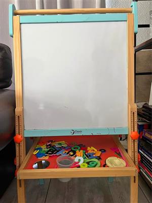 Classic World Kids Multi Functional Easel Toy Whiteboard & Blackboard