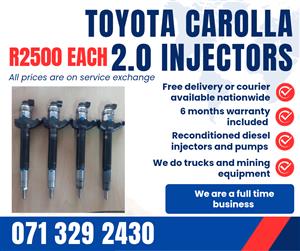 TOYOTA CAROLLA 2.0 INJECTORS FOR SALE WITH WARRANTY 