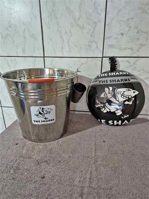 Chill Chair Ice bucket with The Shatks branding.  Large 8lt