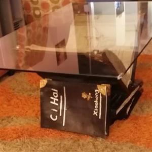 imported book glass coffee table
