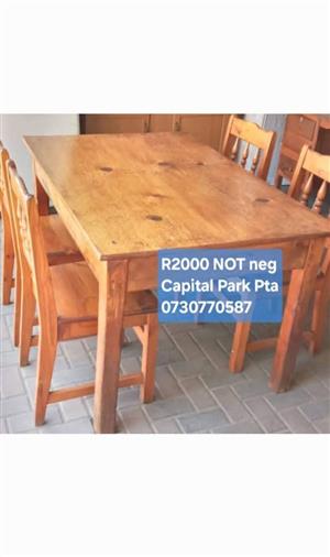 Pine table with 4 chairs