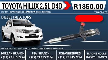 Toyota Hilux 2.5L Diesel Injectors 