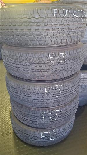 265/70 /R17 Dunlop Grandtrek AT22 set 5 tyres x4 are 90% life & x1 it's new all 