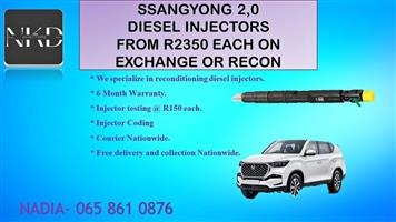 SSANGYONG 2,0 DIESEL INJECTORS ON EXCHANGE OR RECON
