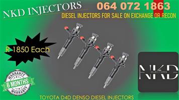 TOYOTA D4D DENSO INJECTORS FOR SALE ON EXCHANGE WITH 6 MONTHS GUARANTEE