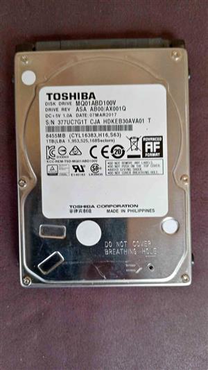 Toshiba 1TB laptop harddrive