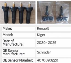 Renault Kiger tyre pressure monitor sensors and valves 