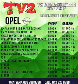 OPEL ENGINES / GEARBOXES AVAILABLE