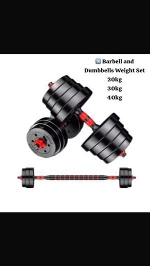  Barbell and Dumbbells Weight Set - available in 3 sizes:  20kg  30kg  40kg  on order only