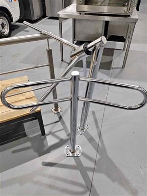 Heavy-Duty Stainless Steel Tripod Turnstile & Railing