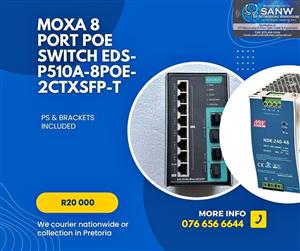 MOXA 8 PORT POE SWITCH EDS- P510A-8POE- 2CTXSFP-T
