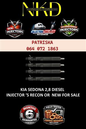 DIESEL INJECTORS WITH 6 MONTHS WARRANTY - KIA SEDONA 2,8 FOR SALE 