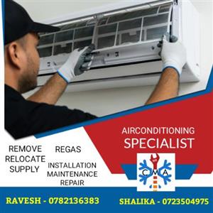 AIRCONDITIONING SERVICES - INSTALLATIONS - REMOVE - RELOCATE - SUPPLY 