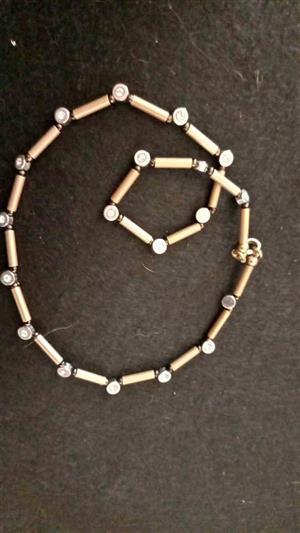 Tennis bracelet gold tone