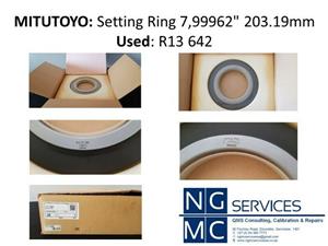 Mitutoyo: Setting ring 7,99962" 203.19mm