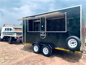 4M CHROMODEK MOBILE KITCHEN DOUBLE AXLE. 4m LENGTH X 1.8m WIDTH X 2m HEIGHT