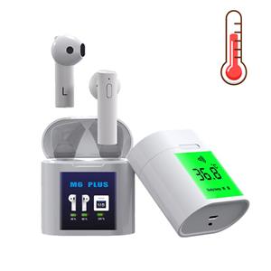 M6 PLUS TWS True Wireless Bluetooth Stereo Earbuds with thermometer