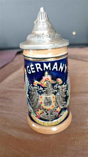 German beer stein or tankard, mug  10cm high 0,25 ml aize