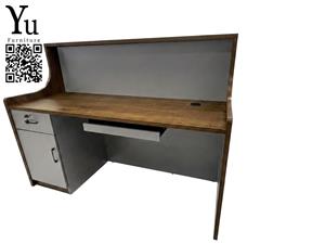 Yu Furniture Modern 1.6m Dual-Tone Reception Desk with Integrated Lockable Stora