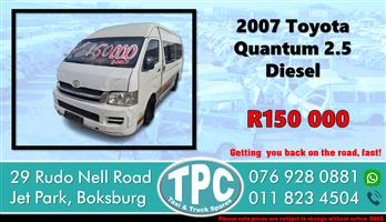 2007 Toyota Quantum 2.5 Diesel @ R150 000 - For Sale at TPC