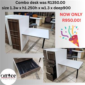 Combo desk with high pedestal on SPECIAL NOW!
