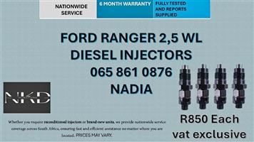 FORD RANGER 2,5 WL DIESEL INJECTORS FOR SALE -RECONDITIONED AND NEW