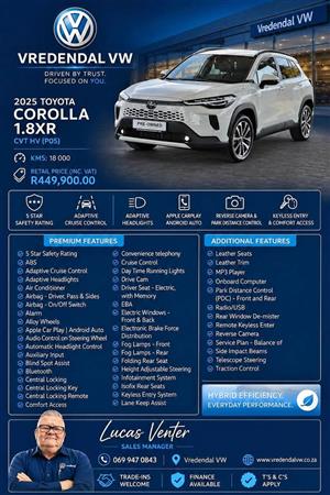 2025 TOYOTA COROLLA 1.8XR CVT HV (P05)