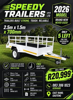 2026 New Trailer 2.5m x 1.5m x 700mm (With Papers)