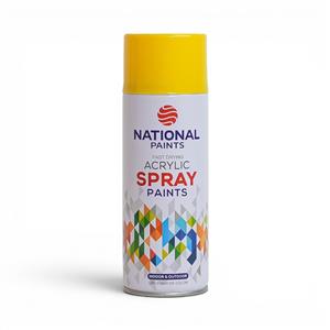 National Paints Fast Drying Acrylic Spray 400ml (Lemon Yellow)