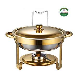 Gold round chafing dish  5 litres  Online orders only