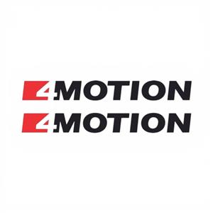 4-Motion Red & Black Vinyl Sticker - Pair (34x5cm)