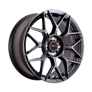 16″ A-Line Classic 5/108 Velvet Black Alloy Wheels