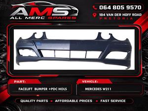 NEW MERCEDES W211 FACELIFT FRONT BUMPER WITH PDC HOLES