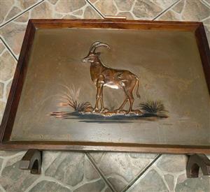Rhodesian memorabilia sable antelope copper art by Dennis Thomson